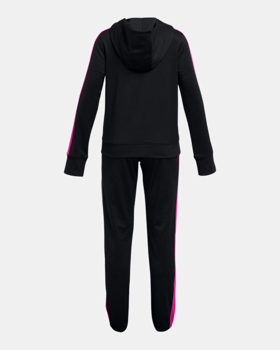 Girls' UA Knit Hooded Tracksuit, Black, pdpMainDesktop image number 1